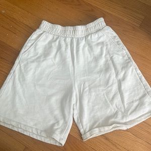 cream sweat shorts